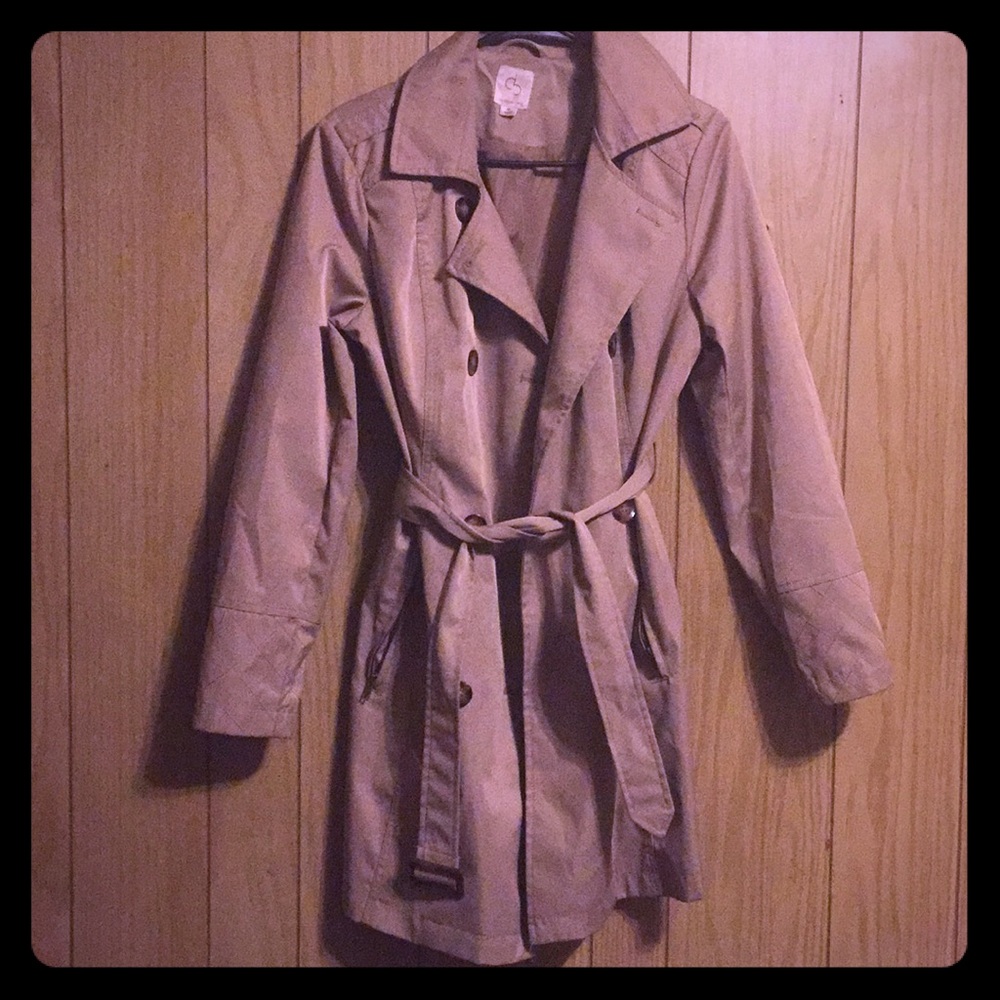 Beige trench coat
